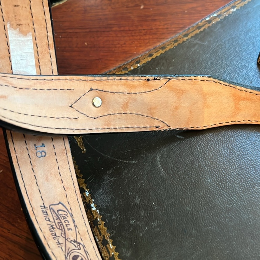 Aztec Handcrafted Leather Belt in Tan with Black Edging - Picture 10 of 14